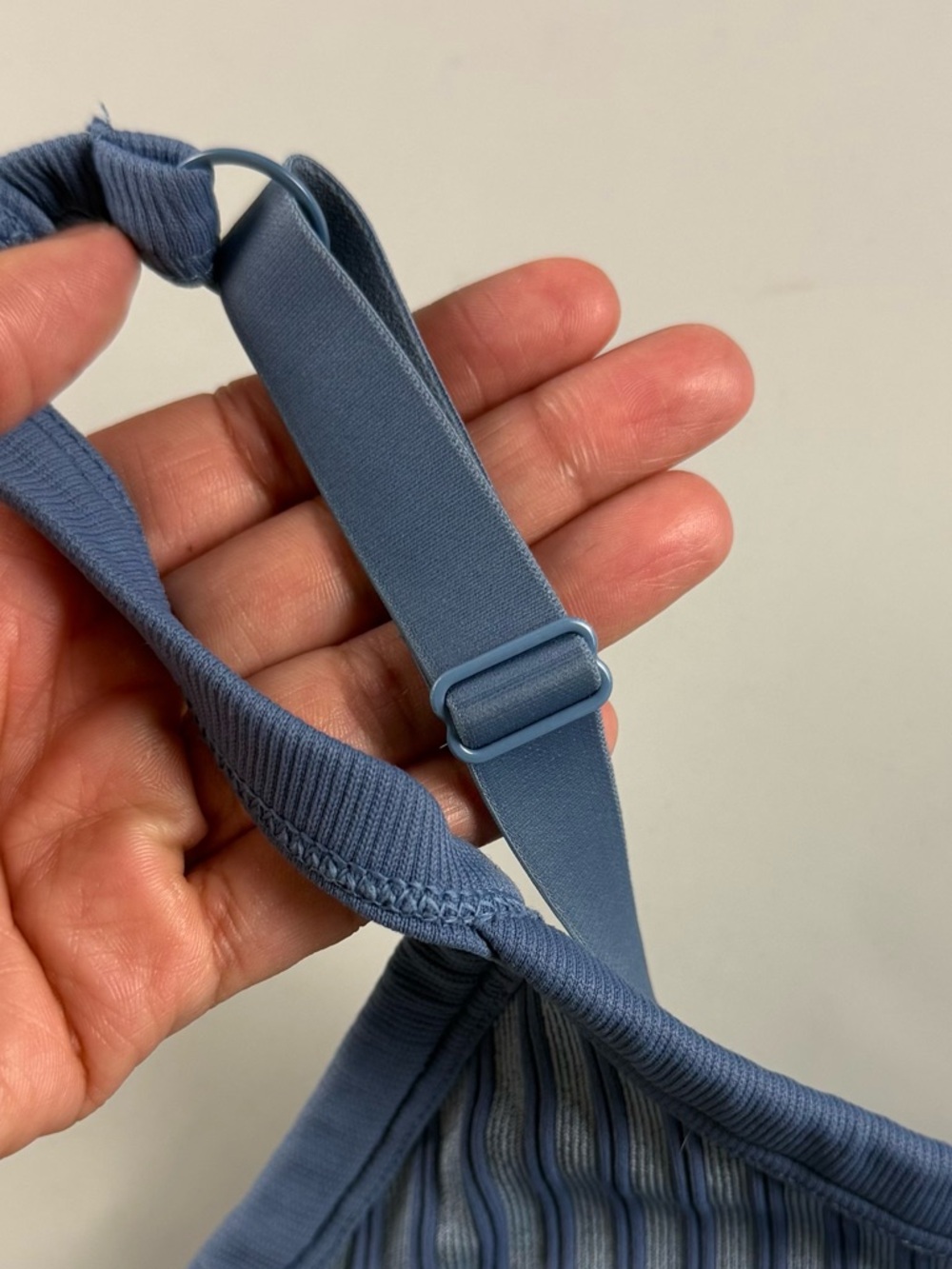Aerie Real Good Ribbed Strappy Bralette Bra Blue XL - Picture 5 of 7